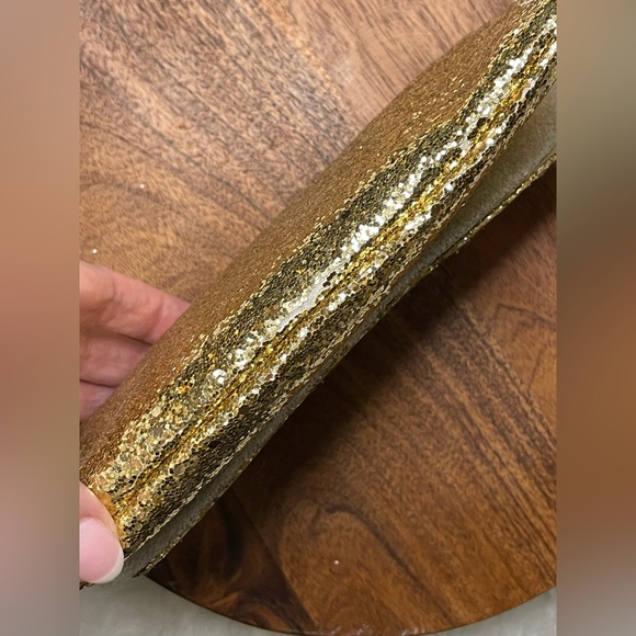 KATE SPADE Gold Sparkler Crossbody/Clutch w/Storybook Lining - Picture 7 of 11